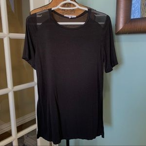 BCBGeneration High Side Slit Black Blouse XS
